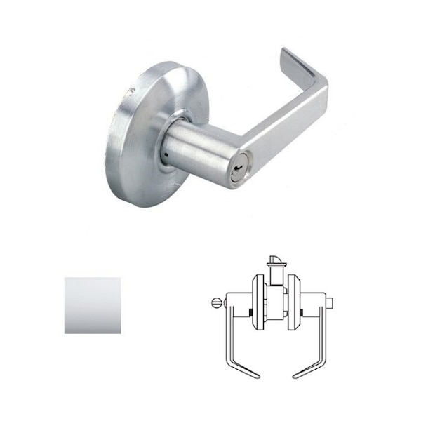 Cal-Royal Design Privacy Lever Lock, 2-3/4 Backset, ASA Strike, US26 Polished Chrome SL20-26 - main